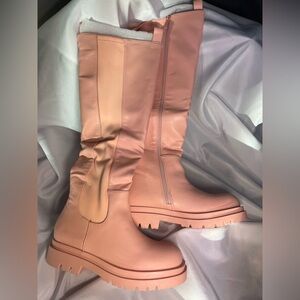 Pink Big move Knee High Chelsea Boots Size 8.5